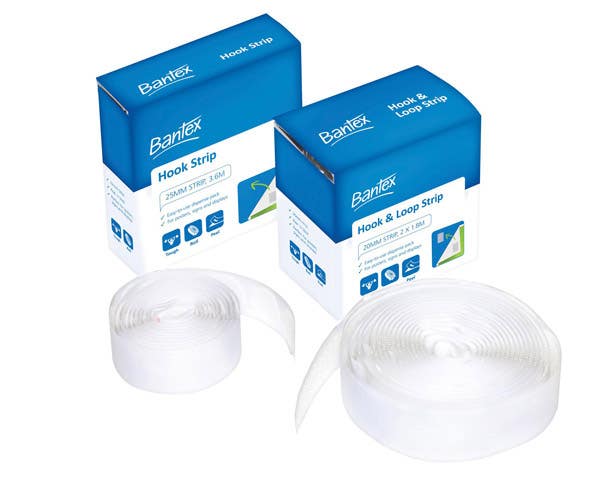 Bantex Hook And Loop Strip 20mmx1.8M White 38930000 26372