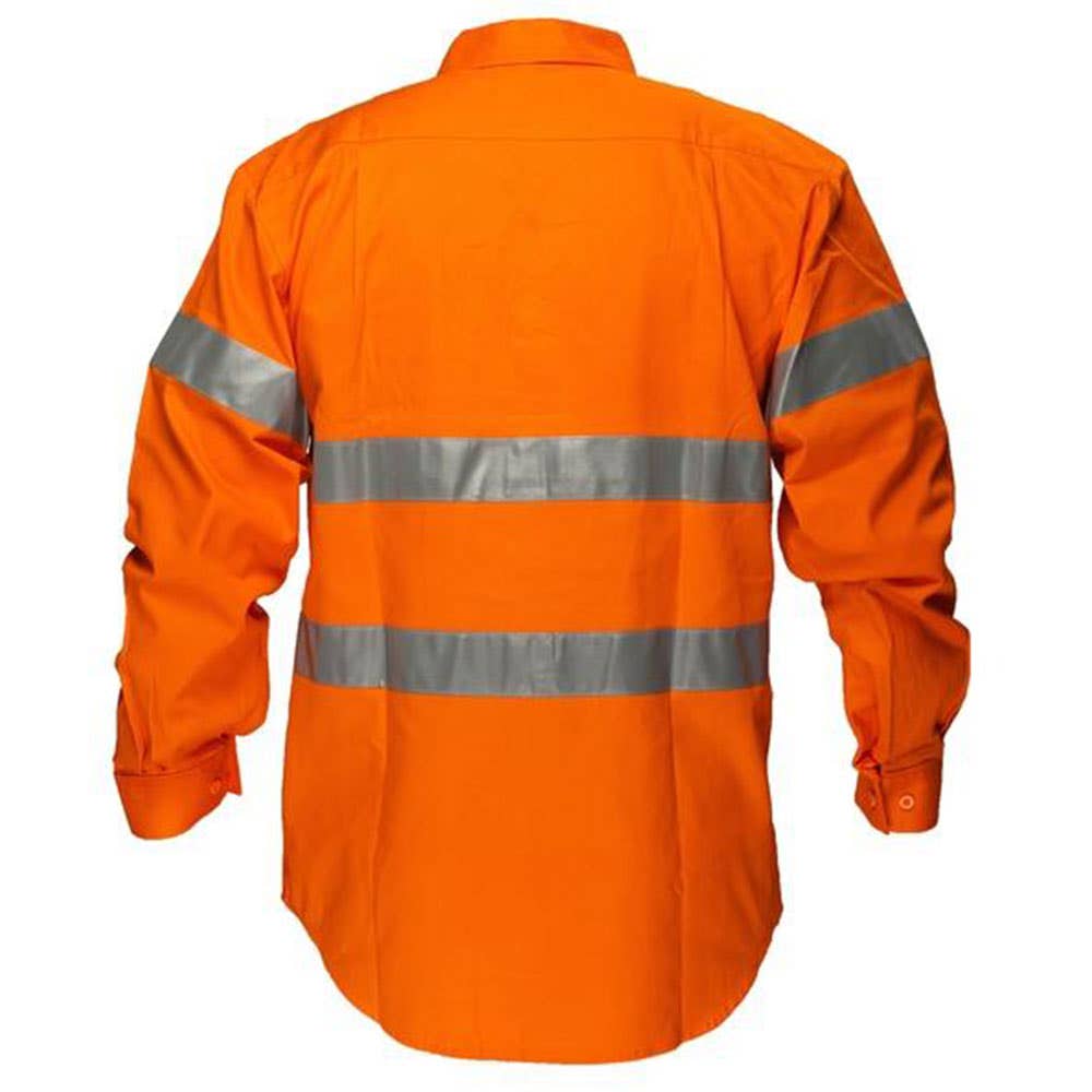 Shirt L/S Cotton Drill 185gsm 3M Tape Hi Vis Orange Medium 31201109 MA191-O-M
