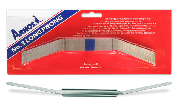 Arnos Metal Paper Fasteners No.3 Prongs Only_38872000_F209