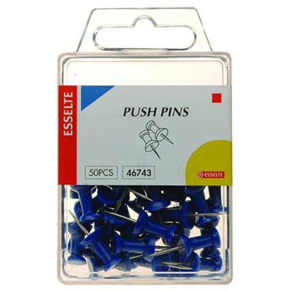 Esselte Push Pins 10X9mm Pack 50 Blue 38903104 46743