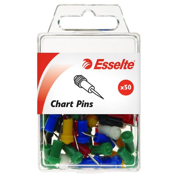 Esselte Pins Chart Pack 50 Asst 315102200 45109