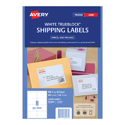 Avery Shipping Labels With Trueblock L7165 99.1X67.7Mm Laser White 8Up Pack_22464000_959006