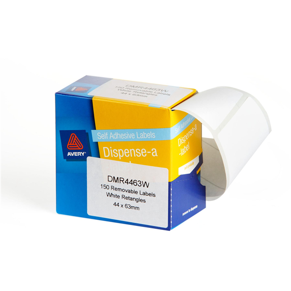 Avery Rectangular Dispenser Labels 63X44 mm White Pack 150 22534900 937223