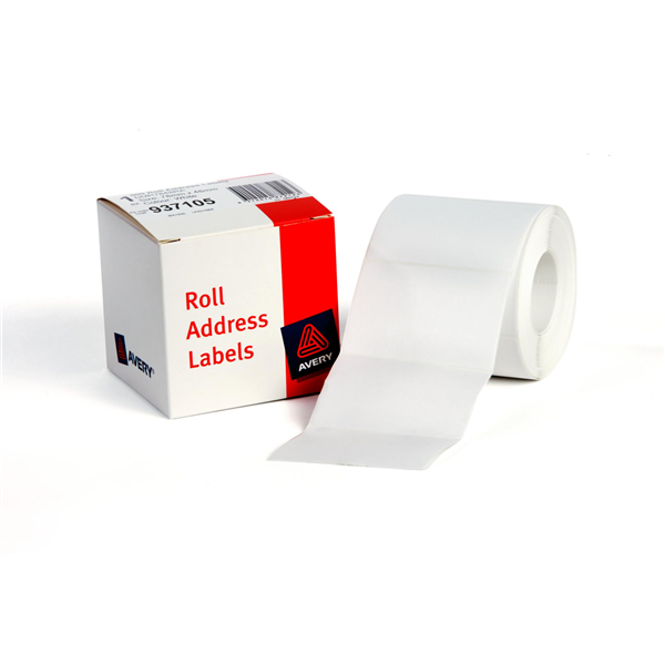 Avery Roll Address Labels Permanent 78x48mm White Box 500 22536100 23200