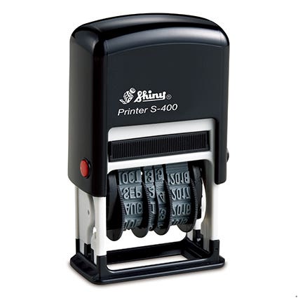 Shiny Stamp Self Inking Dater (Date Only) 4mm S-400 Black 38824900 9S400