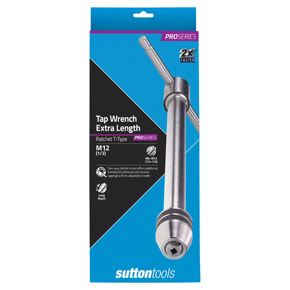 Tap Wrench T Type Ratchet Long Reach 280mm M6 - M12 Sutton 34340002 M9031200L
