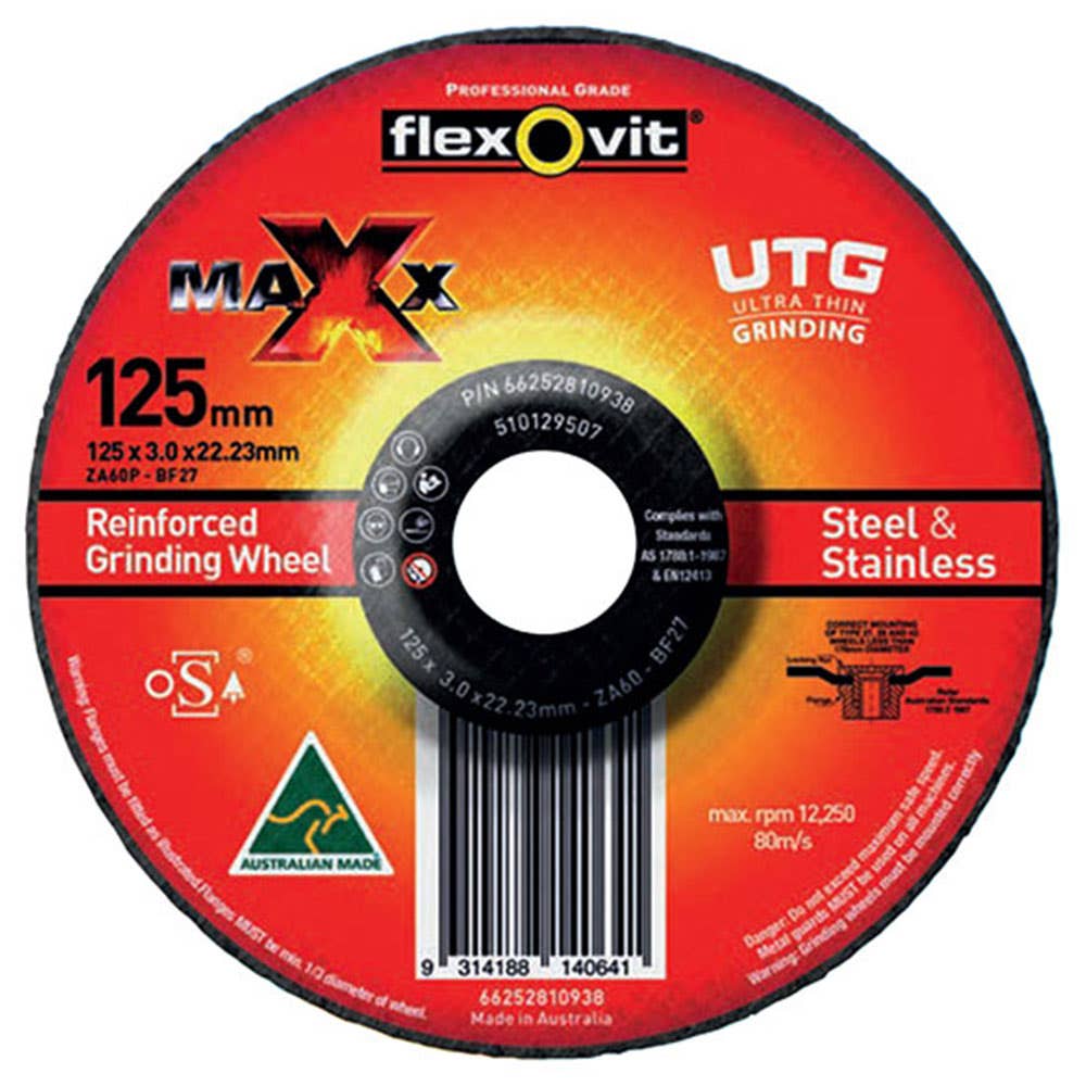 Grinding Disc Maxx Ultra Thin Depressed Centre 125 x 3 x 22mm 60G Flexovit 35001173 66252810938
