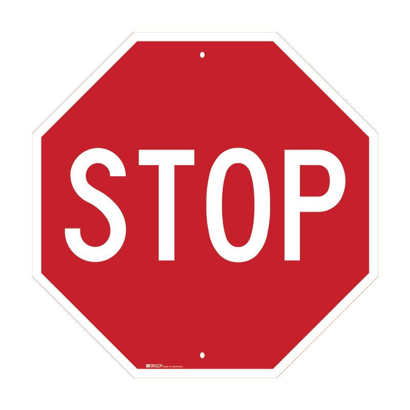 Sign STOP 600mm Octagonal Class 1 Aluminium 873948 Brady 276336 873948