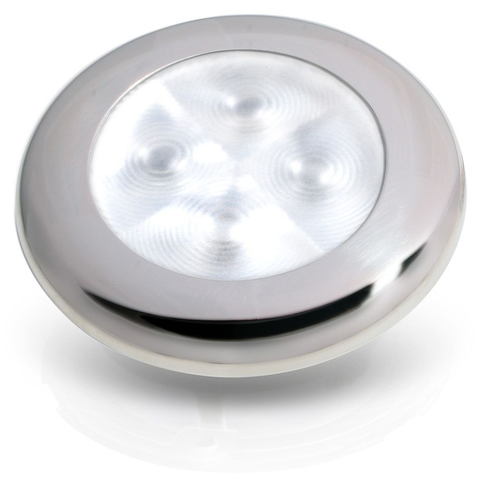 Lamp Courtesy Round LED White 12V Stainless Steel Rim Bulk Hella 95209329 2XT980500527