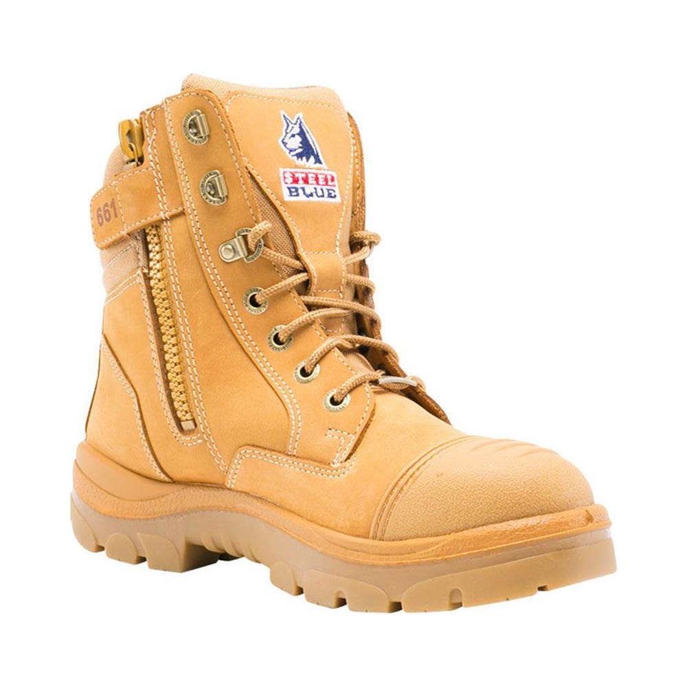 Boots Steel Toe Lace/Zip TPU Sole Wheat Southern Cross 10 Steel Blue_36000604_312661-100-WHT