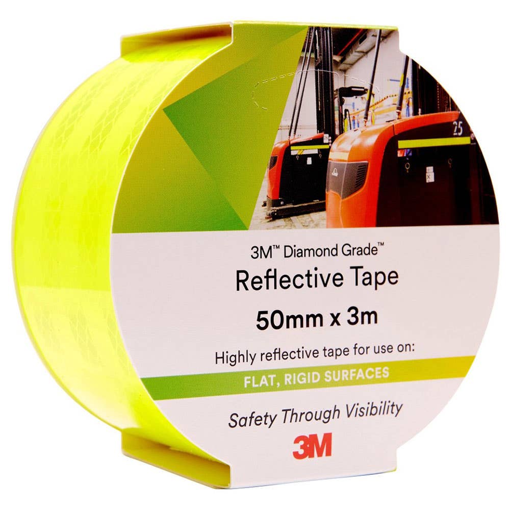 Tape Reflective Yellow/Green 50mm x 3m Diamond Grade 983-23 3M_36003130_983-23 50mm x 3m
