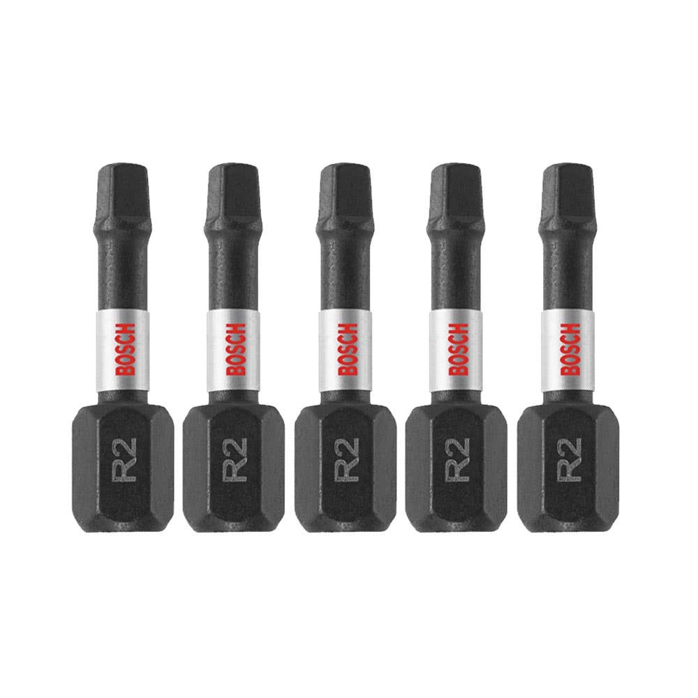 Bit Screwdriver Impact Robertson R2 1/4'' Hex Shank x 25mm Pk 5 Bosch 36003528 2.610.039.555