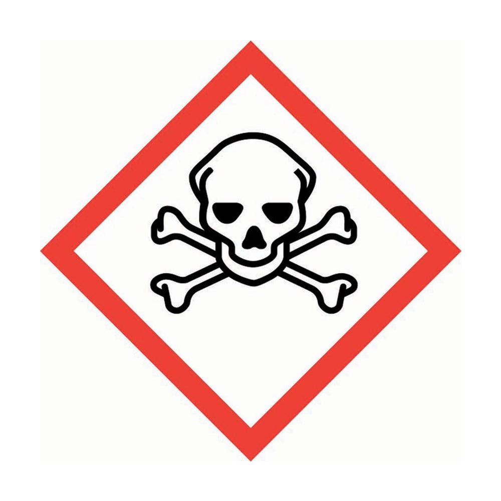 Label GHS Skull & Crossbones 20mm SQ Vinyl Roll100 37502062 876709