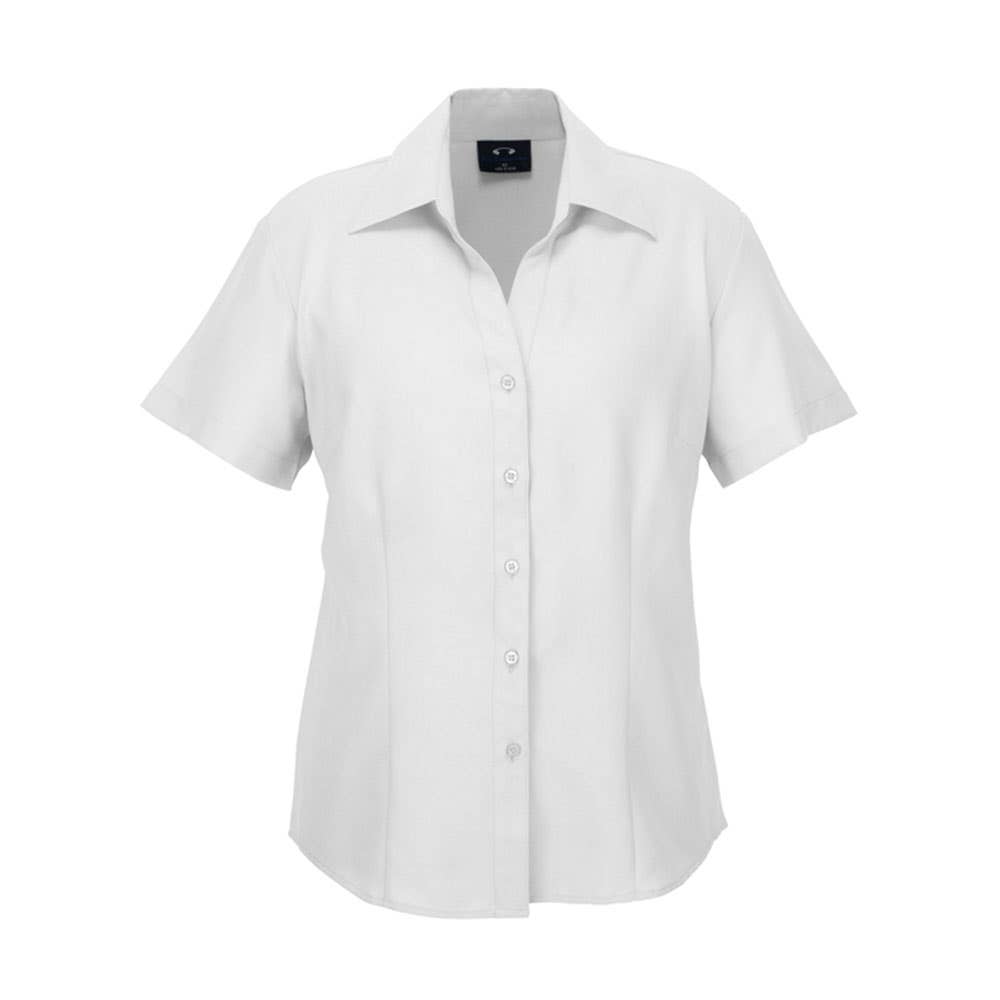 Shirt Womens S/S Poly Oasis White 10 + BAE Logo 40010712 BAE LB3601-WHT-10
