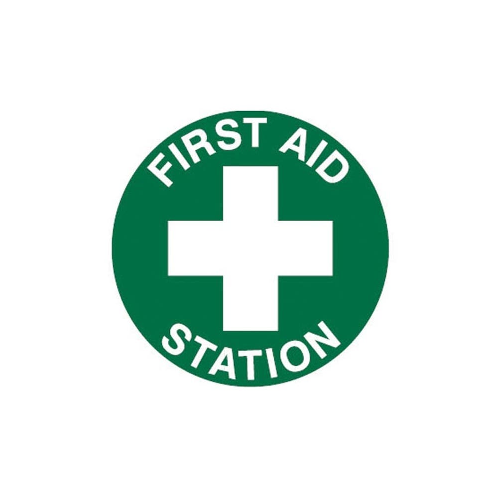 Sign Floor FIRST AID STATION 440mm Dia 407537 842086