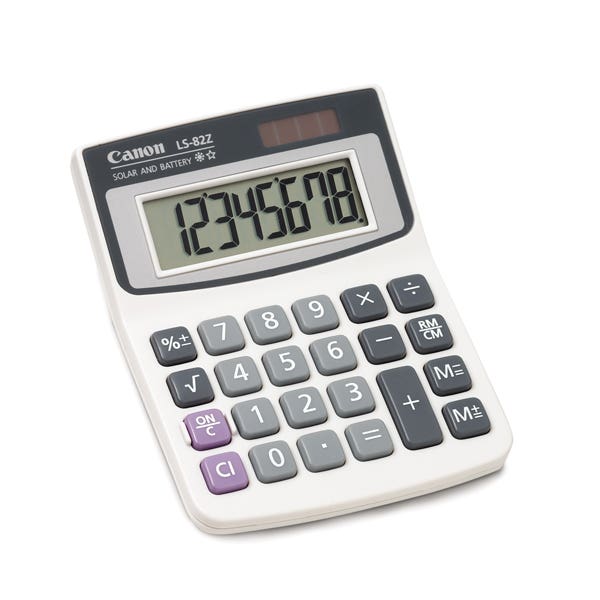 Canon Calculator LS82Z 8 Digit Desktop White 410150800 CANLS82ZBL