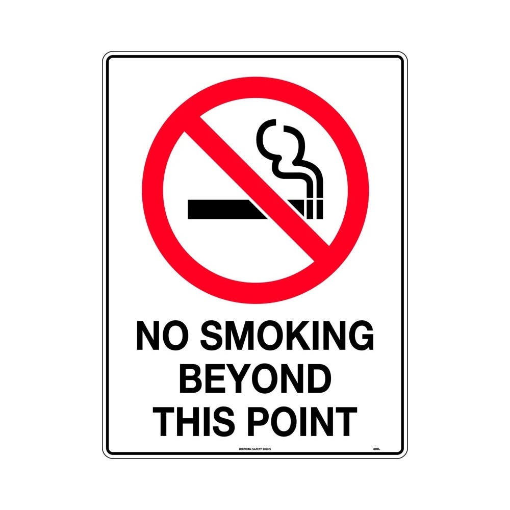 Sign NO SMOKING BEYOND THIS POINT 600 x 450mm Metal_307853_410LM