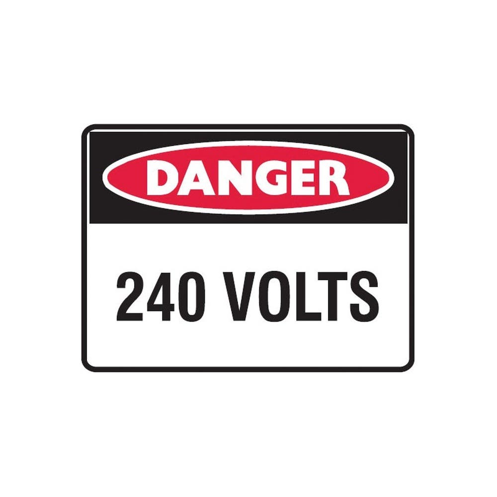 Label Vinyl Sticker Danger 240 Volts Pk 5 412325 833343