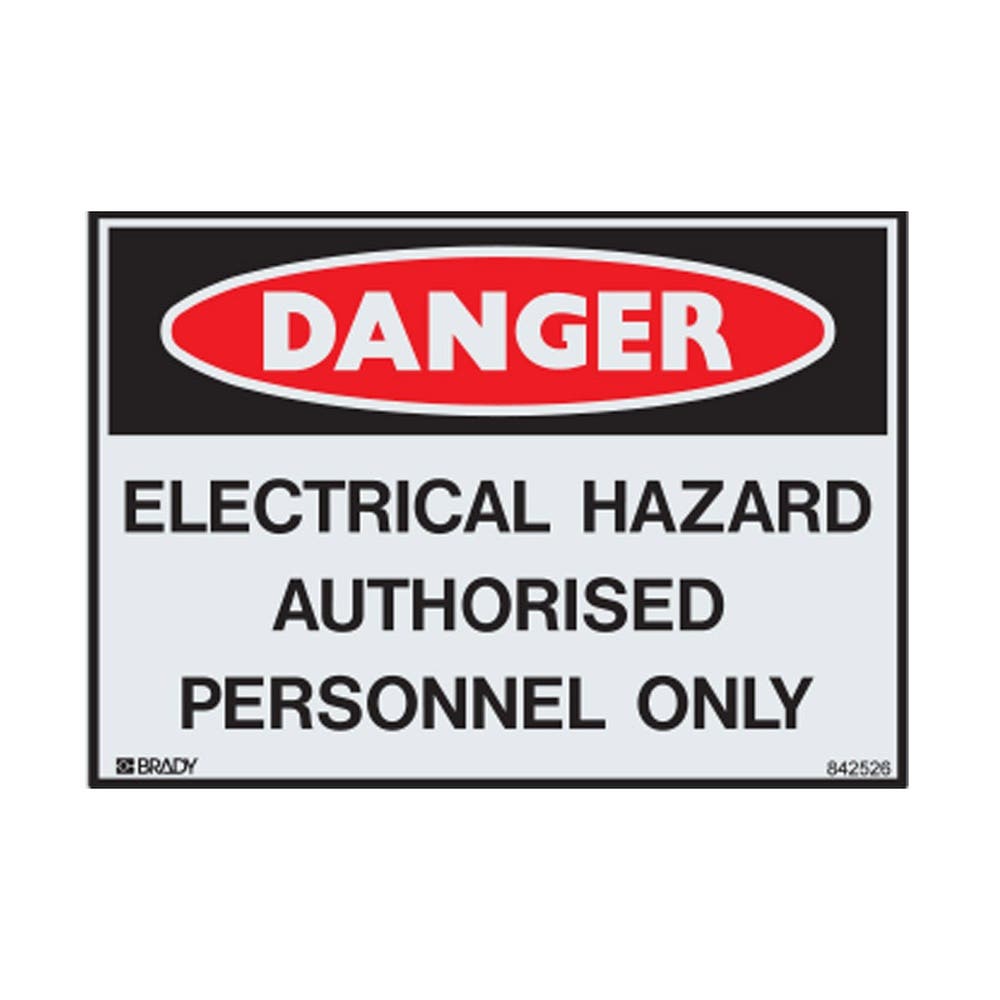 Label Vinyl Sticker Electrical Hazard Authorised Pk 5 412326 842526