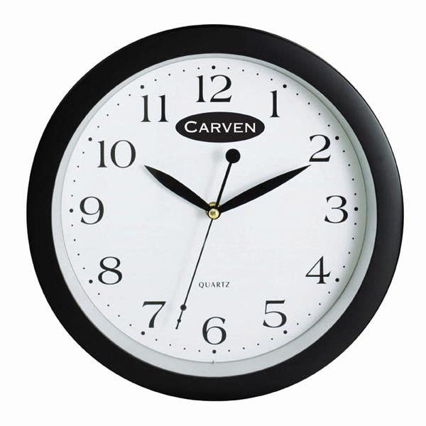 Carven Wall Clock 300mm Round Black Black 38109003 0268250