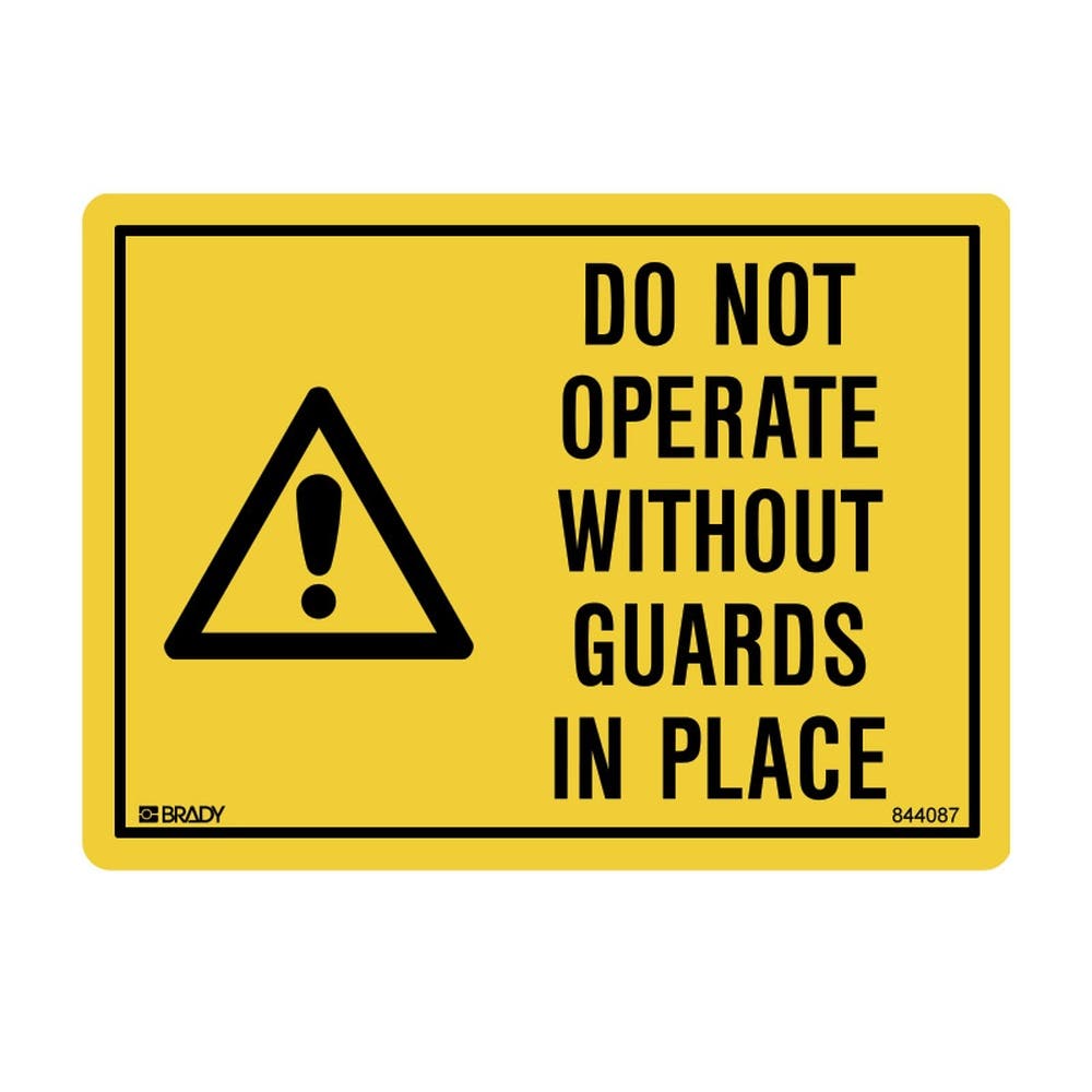 Label Vinyl Sticker Do Not Operate Without Guards In Place Pk 5 418517 844087
