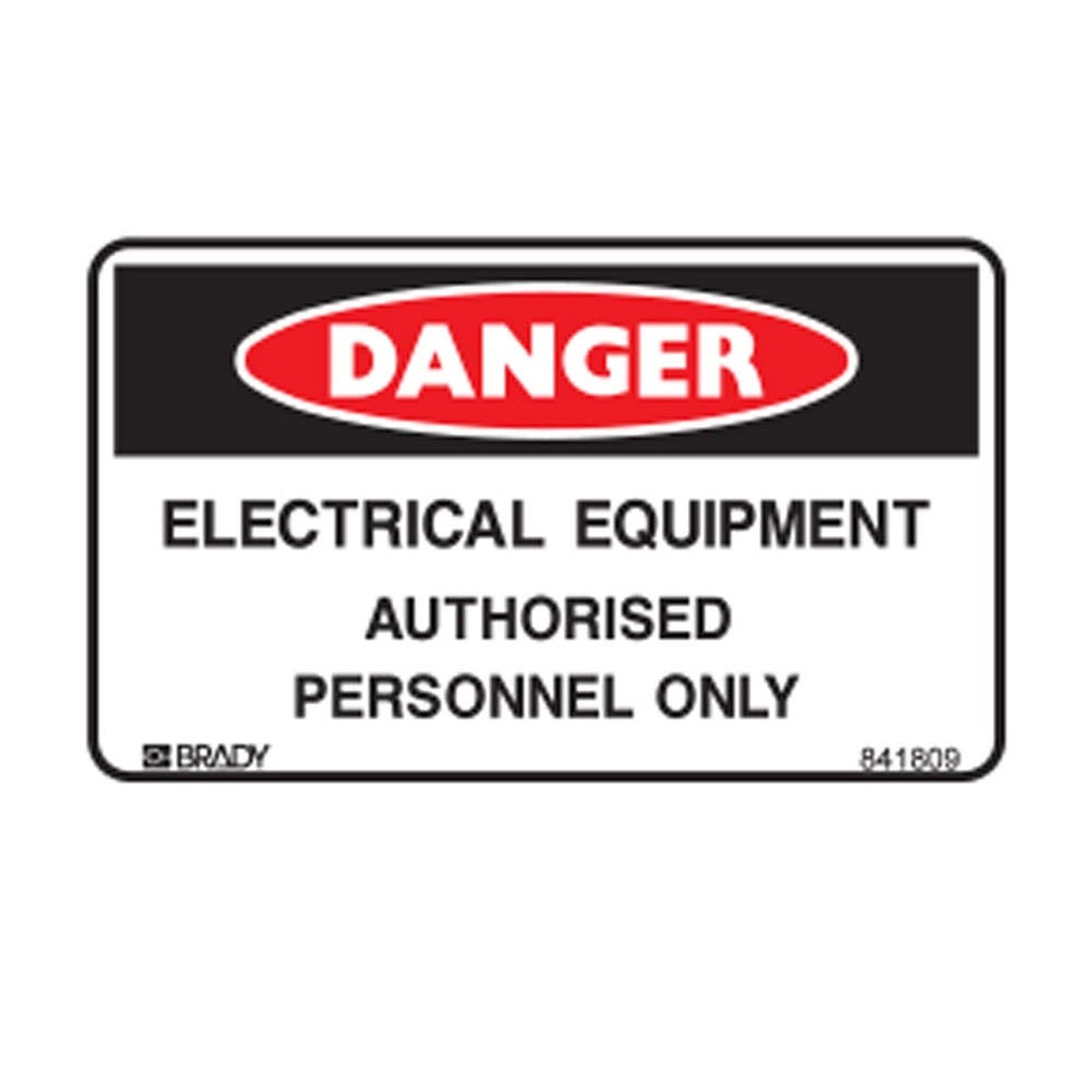 Label Vinyl Sticker Danger Electrical Equipment Authorised Personnel Pk 5 418519 841809