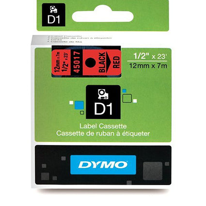 Dymo Labelling Tape D1 12mm X 7M 45017 Black On Red_22564000_51850