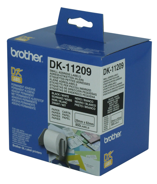 Brother Labels DK-11209 Label Address 29X62mm White Box 800_425094000_BDK11209