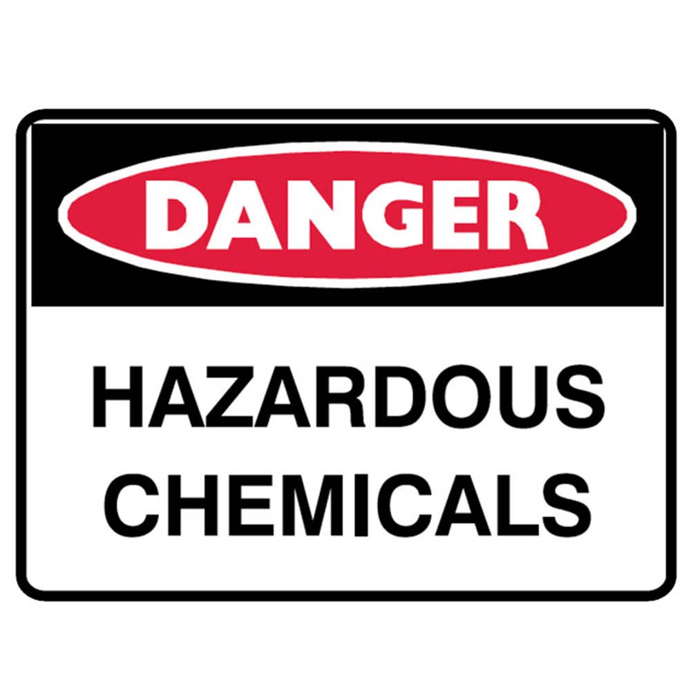Sign DANGER HAZARDOUS CHEMICALS 600 X 450mm Metal 427767 841324