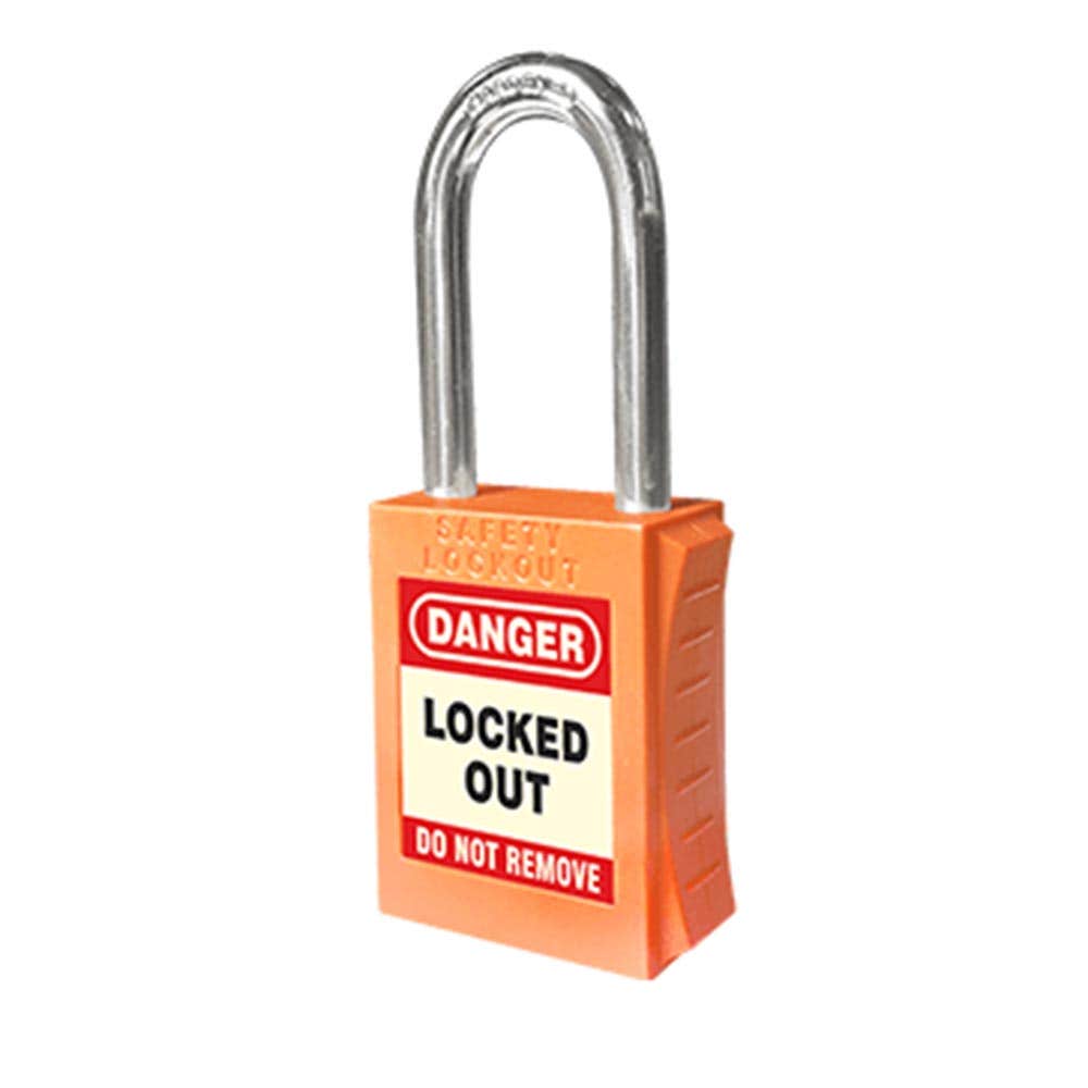42mm Premium Lockout Padlock Steel Shackle - Orange - Keyed Differently 36021651 MAX-PRPO
