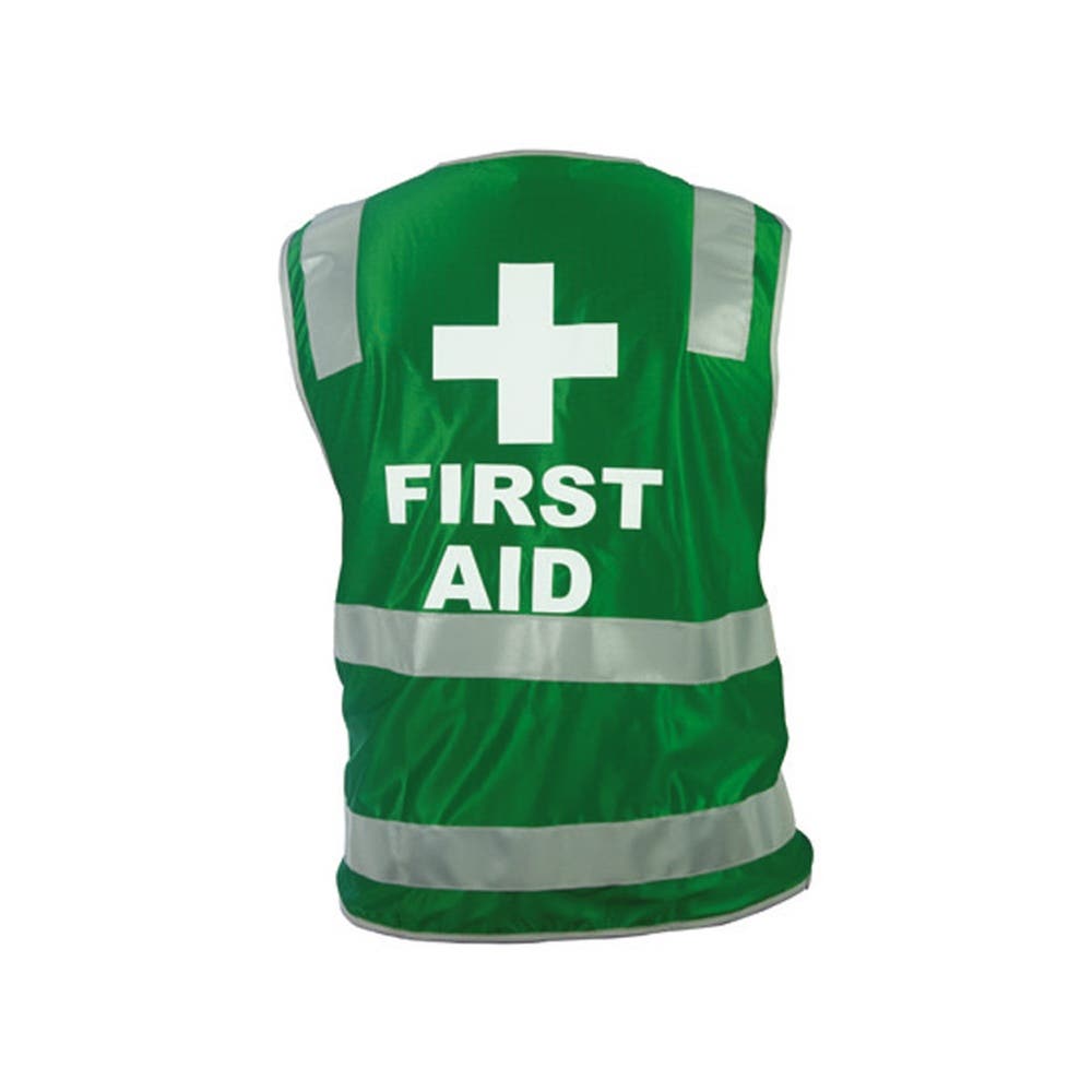 Vest First Aid Pre Printed Large Green 430249 877739