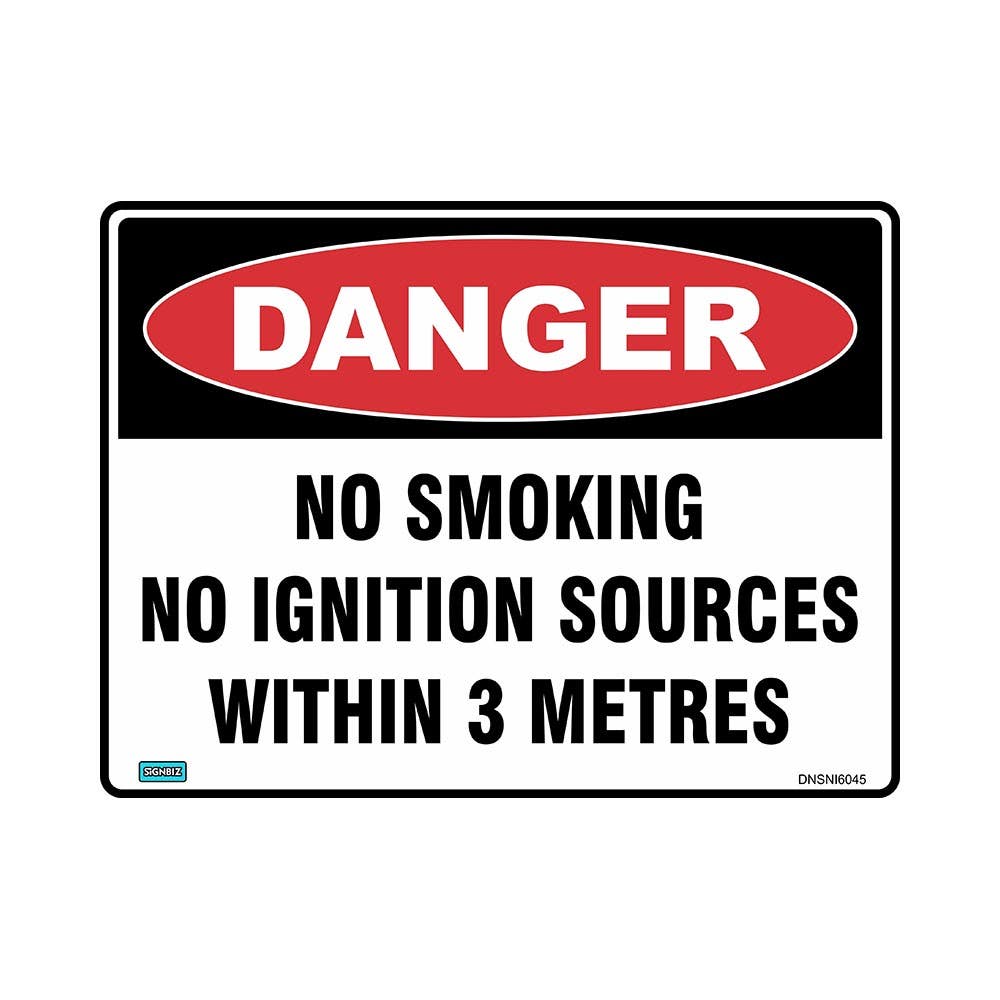Sign Metal Danger No Smoking No Ignition Sources Within 3M 300x450mm 431097_431097_DNSNI4530