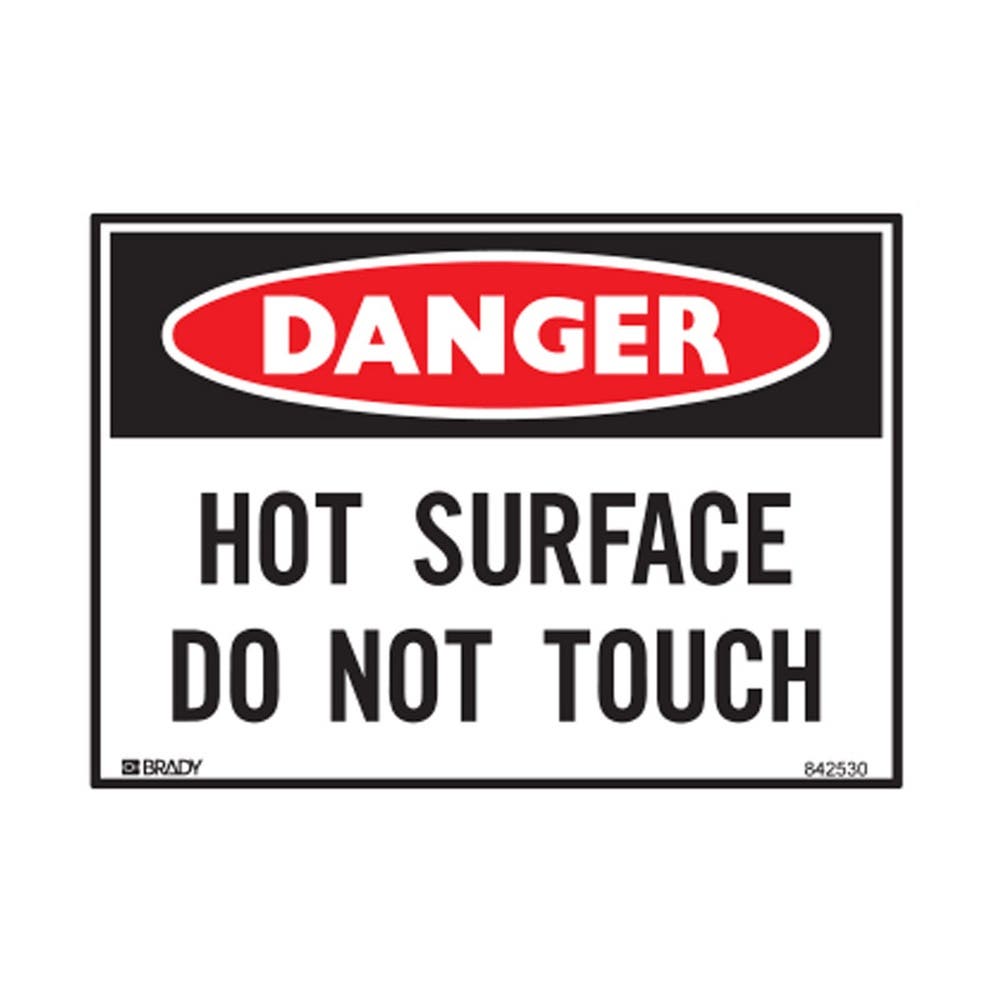 Danger Hot Surface Do Not Touch 125x90mm Self Sticker Pack 5 443240 842530