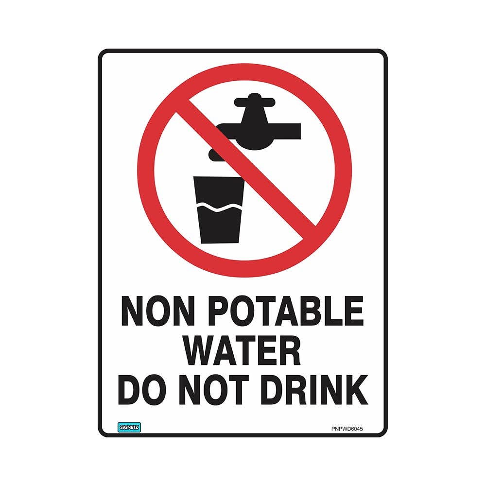 Sign ' Non-Potable Water Do Not Drink ' 300x25mm Metal_444789_PNPWD3022M