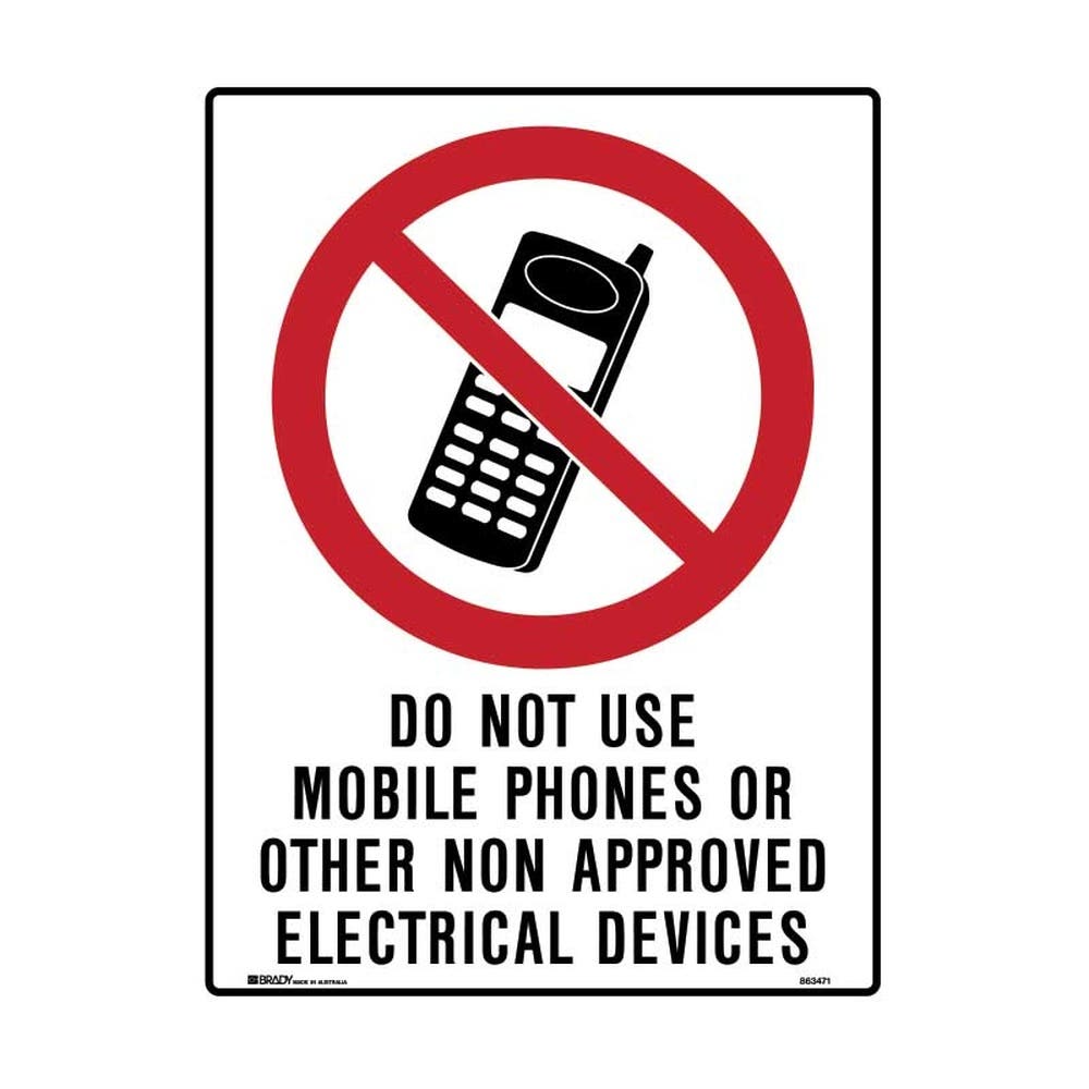 Sign - No Mobile Phones Or Non Approved Electrical Devices 450x300 Metal 452048 863472