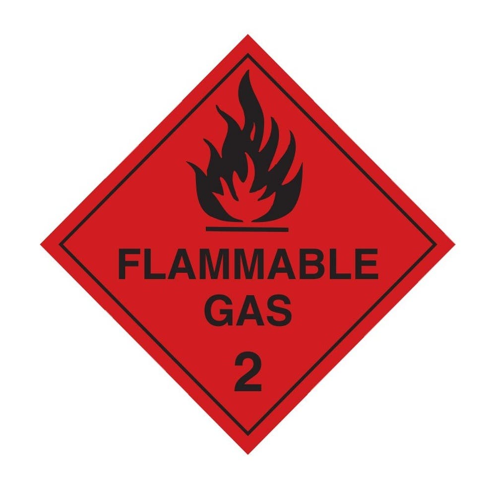 Sign FLAMMABLE GAS 2 - 25 X 25 Mm Self Adhesive ROLL/ 1000 462842 835531
