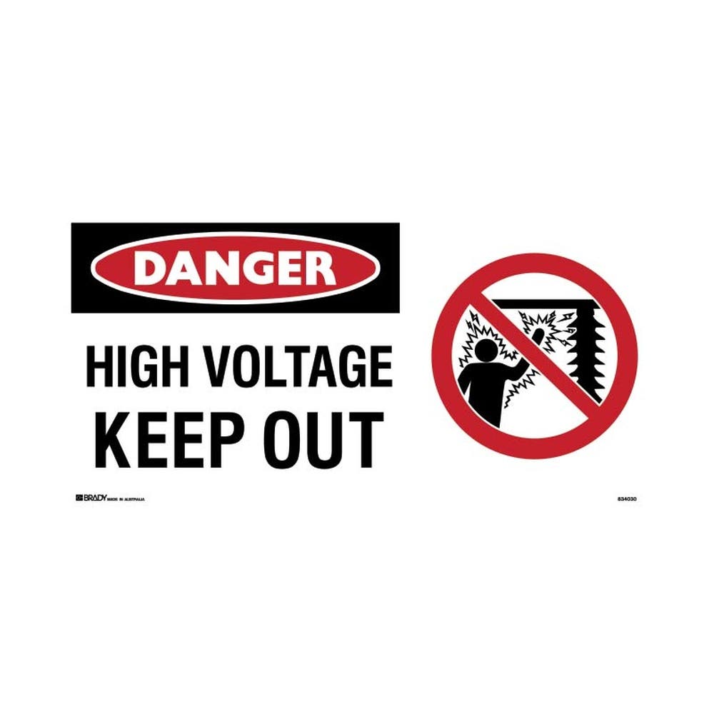 Sign DANGER HIGH VOLTAGE KEEP OUT 700 X 350mm Metal 464237 834030