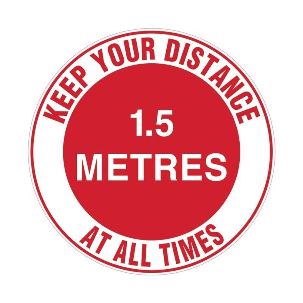 Floor Sticker Keep Your Distance 1.5m Red / White 467045 879188