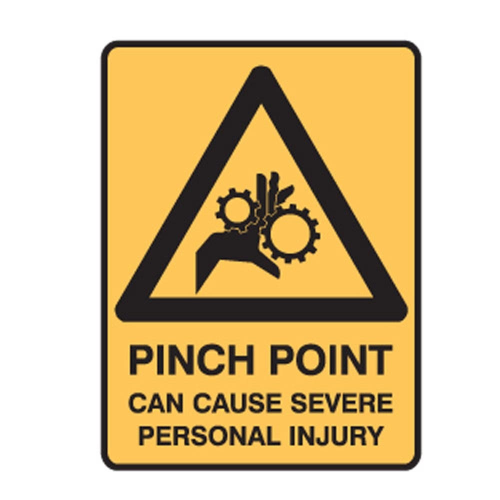Sign 'pinch Point Can Cause Severe Injury' 90x55mm Sticker Pk5 472066 842402
