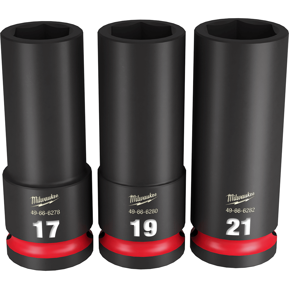 SHOCKWAVE 1/2'' Drive 3PC Metric Deep 6 Point Impact Socket Set 47501048 49667025