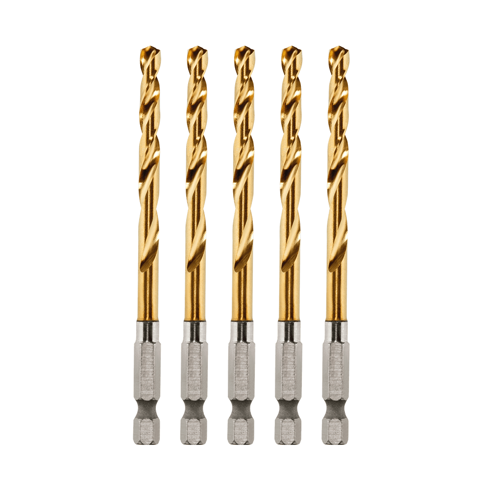 SHOCKWAVE Red Helix Titanium Drill Bit 4.8mm 5Pk 47501284 48894911