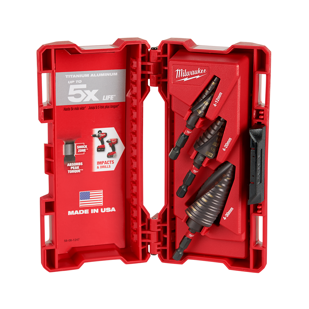 3pce Shockwave Metric Step Drill Bit Set Milwaukee 48899266 478343 48899266