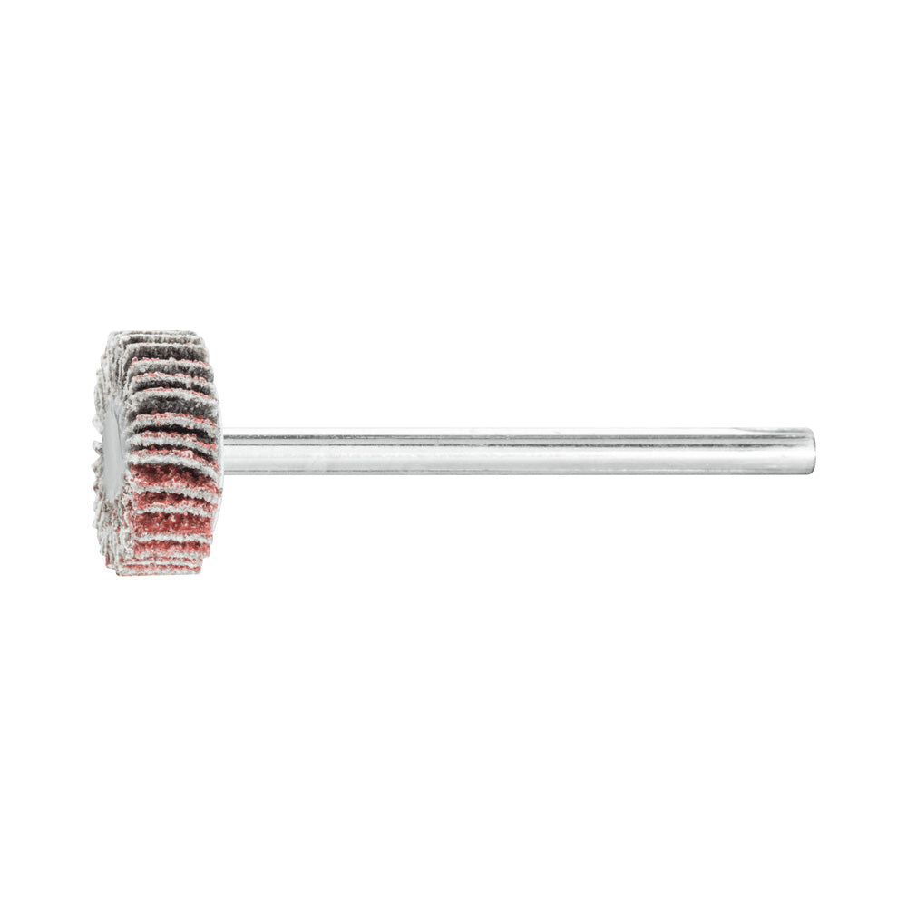 Alum oxide mounted flap wheel F 15x5 mm shank 3 mm A60 fine grind/finish_40108243_44400022