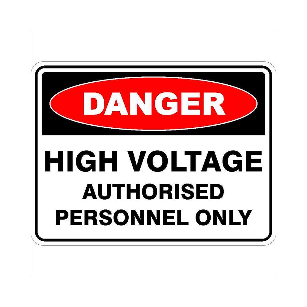 Sign High Voltage Authorised Personnel Only 200mmx170mm S.A_484102_ACDHVA2517A