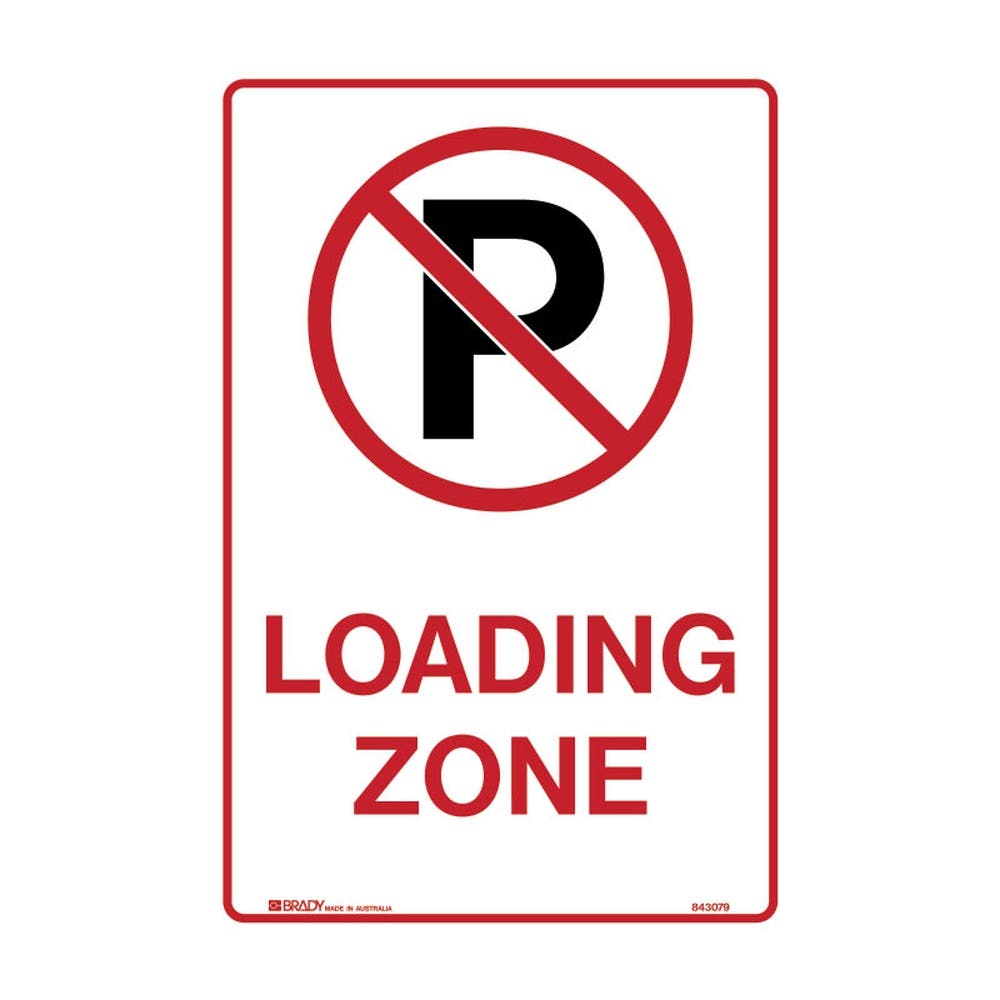 Safety Signs No Parking Loading Zone 300 X 450mm Aluminium 484932 843617