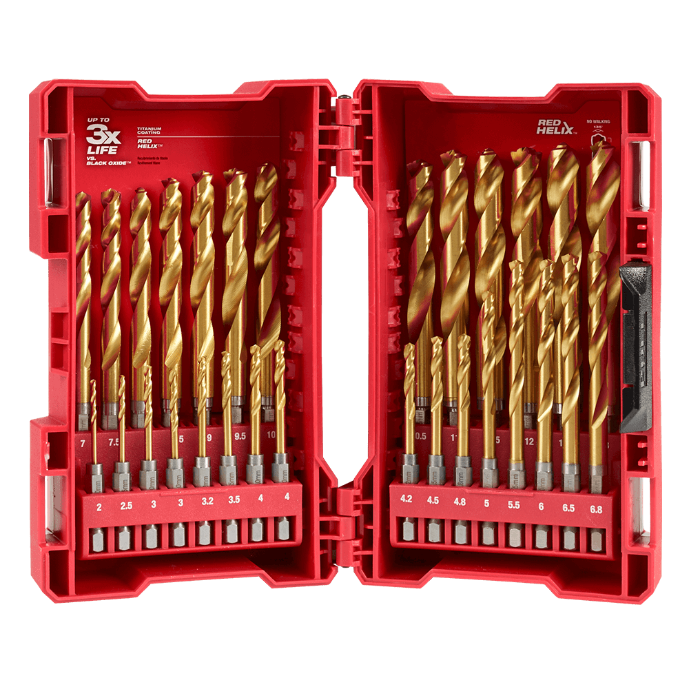 Shockwave Red Helix Titanium 29 Pce Drill Bit Kit Milwaukee 485739 48894862