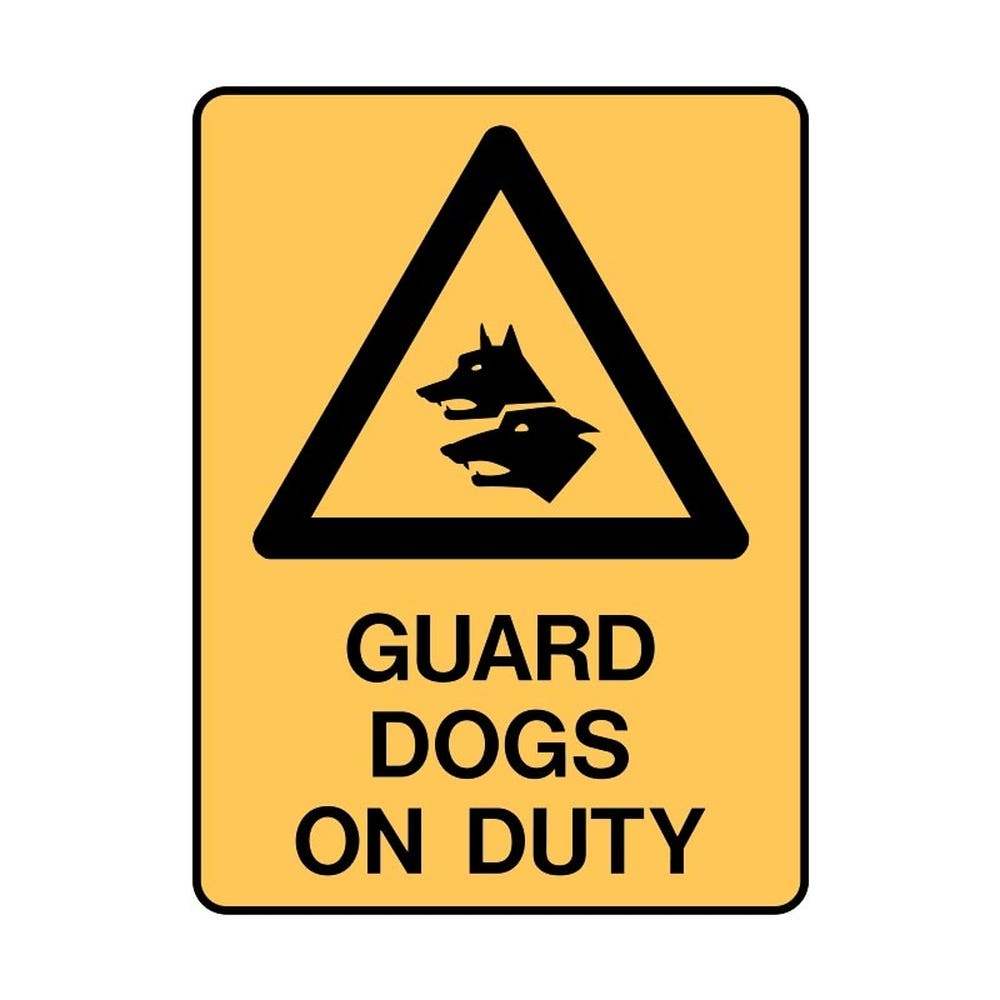 Sign Warninh Guard Dog On Duty Metal 225 X 300 841238 489224 841238