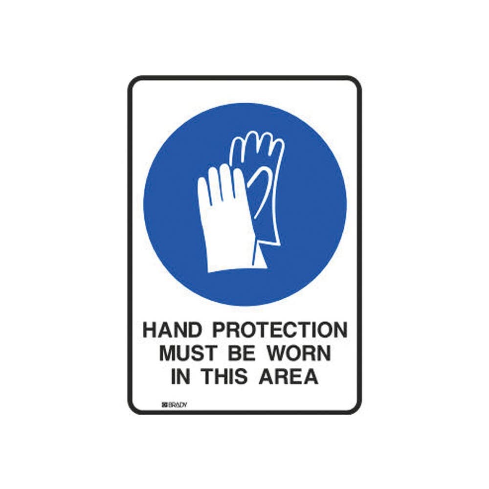 Sign - Toughwash Hand Protection Must Be Worn In This Area 254x177mm 489263 877169