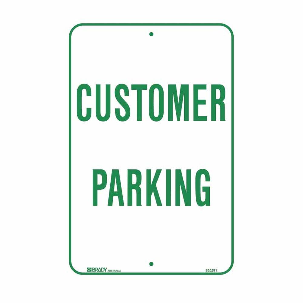 Sign CUSTOMER PARKING 300 X 450mm Metal 495101 832672