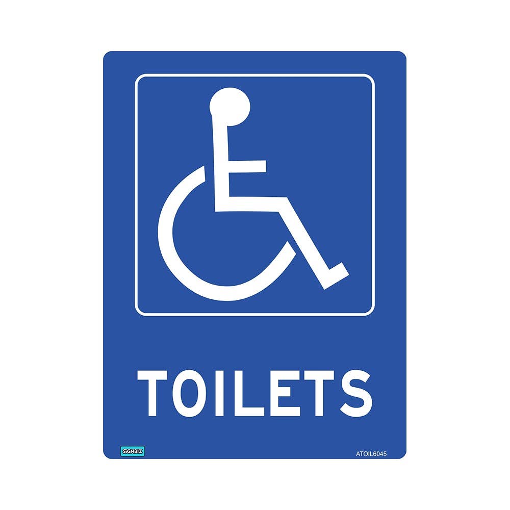 SIGN DISABLED TOILET 225 X 300MM POLY_505263_ATOIL3022P
